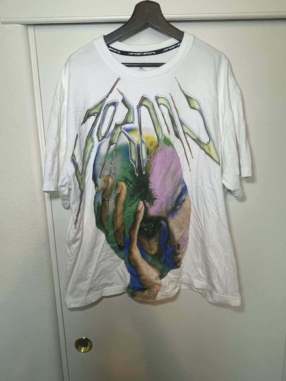 Nike Air Jordan Sport Dri-Fit White Jordan Graphic T-Shirt Men's Size XXL